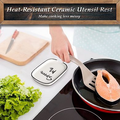 Ceramic Spoon Rest Cooking Utensil Rest