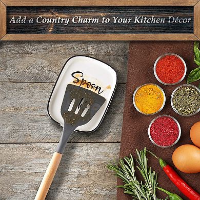 Ceramic Spoon Rest Cooking Utensil Rest