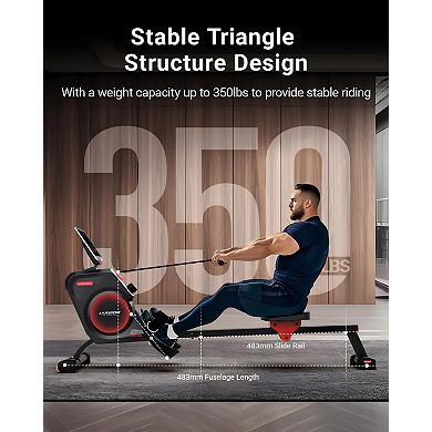 HARISON Magnetic Rowing Machines for Home, with 350 lbs Capacity and App Supported(HRK-W10)