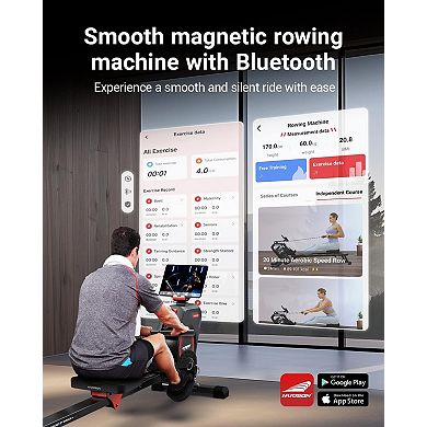 HARISON Magnetic Rowing Machines for Home, with 350 lbs Capacity and App Supported(HRK-W10)