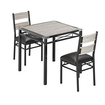 Dining Table Set for 2, Dining Table with 2 Upholstered Chairs, for Kitchen, Apartment