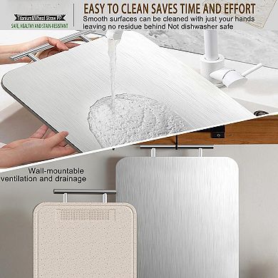2PC Titanium Double Sided Wheat Straw Chopping Board Easy Clean Large Kitchen
