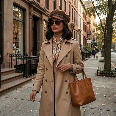Women's Suede-Look Baker Boy Newsboy Cap with Adjustable Buckle Strap Vintage Soft Fall Hat