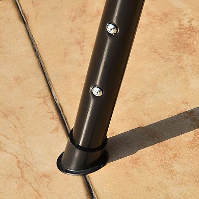 3-Seat Outdoor Patio Canopy Swing with Cushioned Steel Frame