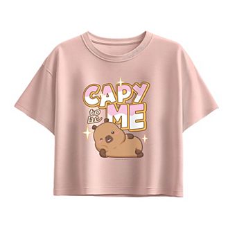 Girls 7-16 CapyFun Capybara Capy To Be Me Boxy Tee