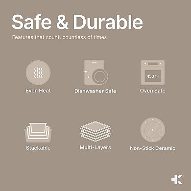 Bakken 5 Quart Ceramic Nonstick Stock Pot with Lid, Oven Safe 500°F