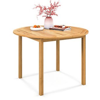 4-Person Round Outdoor Dining Table for Patio or Garden