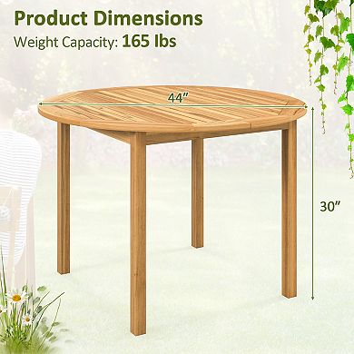 4-Person Round Outdoor Dining Table for Patio or Garden