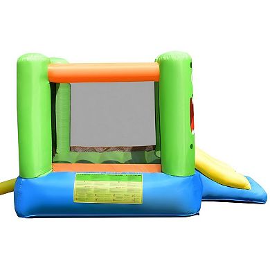 Inflatable Bounce House with Slide Basketball Rim and Carrying Bag