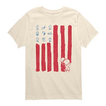 Boys 8-20 Peanuts Snoopy & Woodstock American Flag Graphic Tee