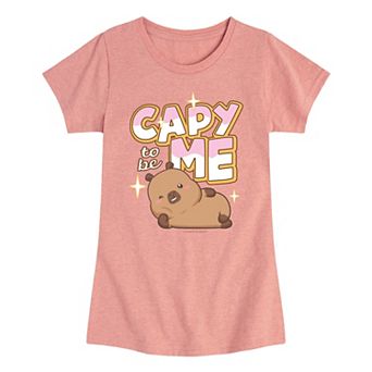 Girls 7-16 CapyFun Capybara To Be Me Graphic Tee