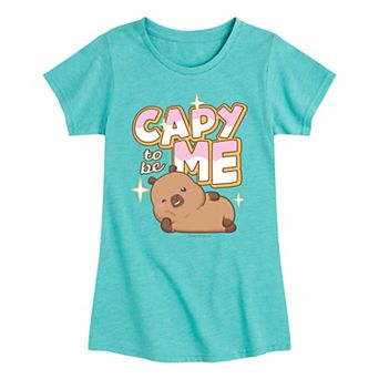 Girls 7-16 CapyFun Capybara To Be Me Graphic Tee
