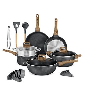 Bakken-Swiss 14 pc Granite Non-Stick Cookware Set PFOA/PFOS/PTFE Free, Oven Safe