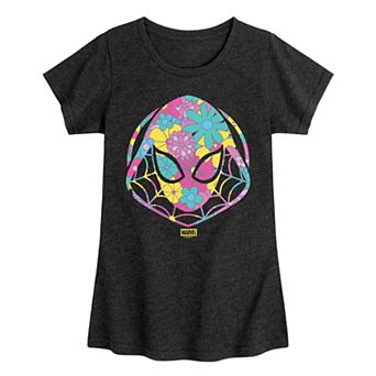 Girls 7-16 Marvel Ghost Spider Floral Logo Graphic Tee