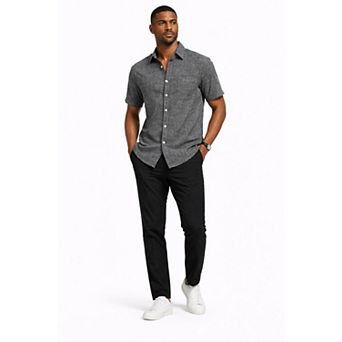 Men Relaxed Fit Linen Casual Shirt