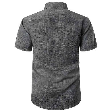 Men Relaxed Fit Linen Casual Shirt