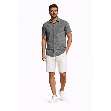 Men Relaxed Fit Linen Casual Shirt