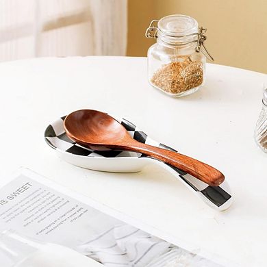 Checkered Ceramic Spoon Rest Gift Housewarming