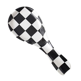 Checkered Ceramic Spoon Rest Gift Housewarming