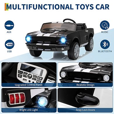 ANIXOL 24V Licensed Shelby GT350 LED Ride-On Car for Kids 2 Seater with Remote Control