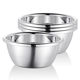 4 Pack Stainless Steel Salad Cereal Bowl Set 54oz