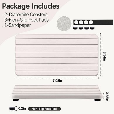 Water Absorbing Stone Tray Kitchen Counter 2pc