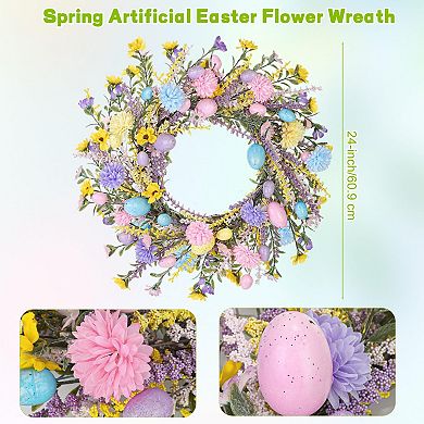 24" Easter Wreath Spring Artificial Wreath Home Decor