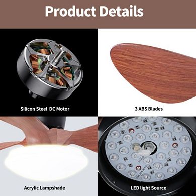 25-Inch Small Walnut Ceiling Fan