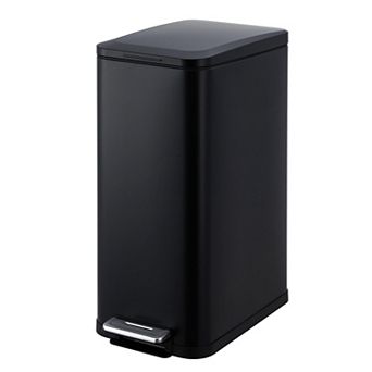 13 Gal Stainless Steel Trash Can, Rectangular Garbage Can with Lid and Inner Buckets