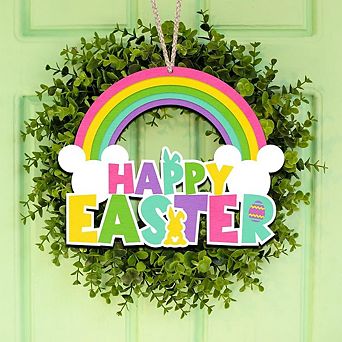 Easter Wooden Door Sign Bunny & Mouse Hanging Decor Durable Reusable