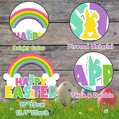 Easter Wooden Door Sign Bunny & Mouse Hanging Decor Durable Reusable