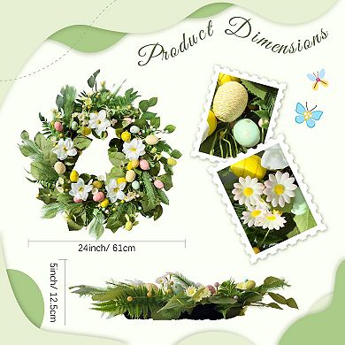24" Easter Artificial Lily Wreath Spring Green Decoration