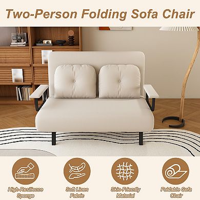 KWPZQEB 5-in-1 Convertible Folding Sofa Bed, 5-Position Adjustable Backrest