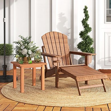 Patio Hardwood Square Side Table with Slatted Tabletop