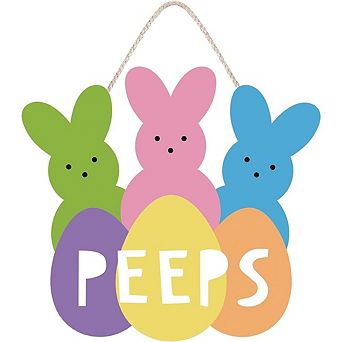 Easter Bunny Wooden Wreath Door Sign Hanging Decor Durable Reusable