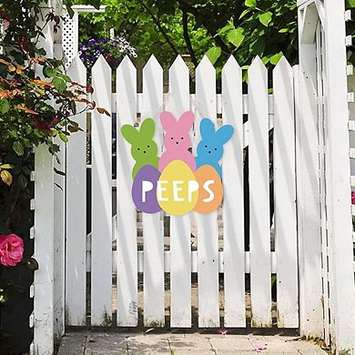 Easter Bunny Wooden Wreath Door Sign Hanging Decor Durable Reusable
