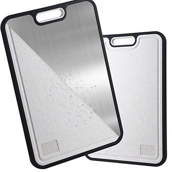 2 pc Double-Sided Food Grade Titanium and Wheat Straw Chopping Board with Juice Groove