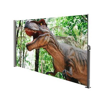 WOW PIONEER Retractable Outdoor Side Awning Screen with Semi-Transparent Fabric