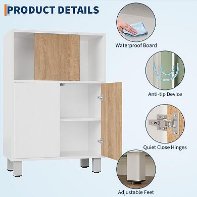 Wooden Storage Cabinet, Sideboard Buffet Cabinet with Sliding Doors and Adjustable Shelves