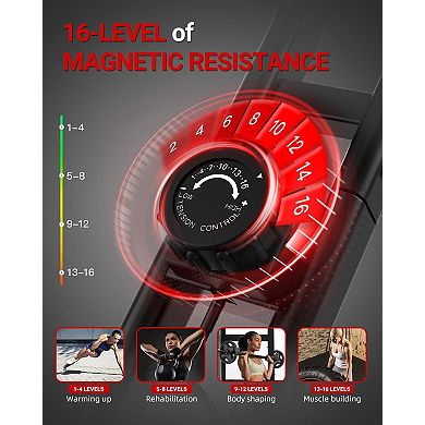 HARISON Foldable Exercise Bike with Bluetooth, Stationary Bike for Home (HRK-X3L Brown)