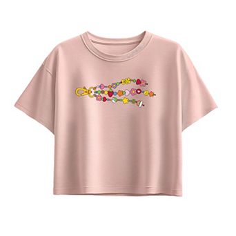 Girls 7-16 Charm Bracelet Keychain Boxy Tee