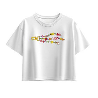 Girls 7-16 Charm Bracelet Keychain Boxy Tee