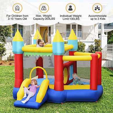 Inflatable Bounce Slide and Jumping Castle for Kids Without Blower