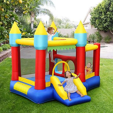 Inflatable Bounce Slide and Jumping Castle for Kids Without Blower
