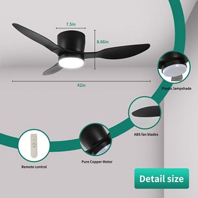 42-Inch Smart Flush Mount Ceiling Fan
