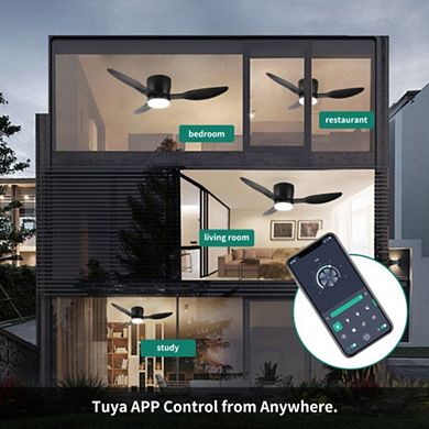 42-Inch Smart Flush Mount Ceiling Fan