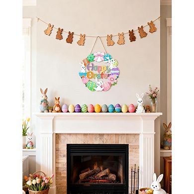 Wooden Easter Door Sign Bunny & Egg Spring Door Hanger