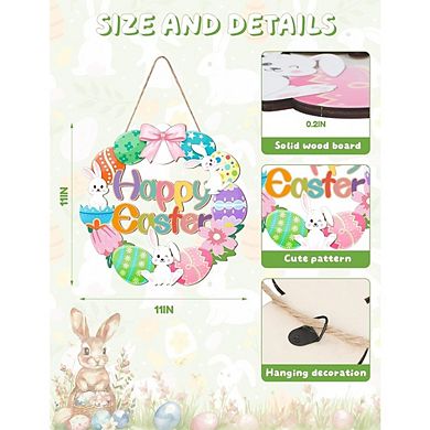 Wooden Easter Door Sign Bunny & Egg Spring Door Hanger