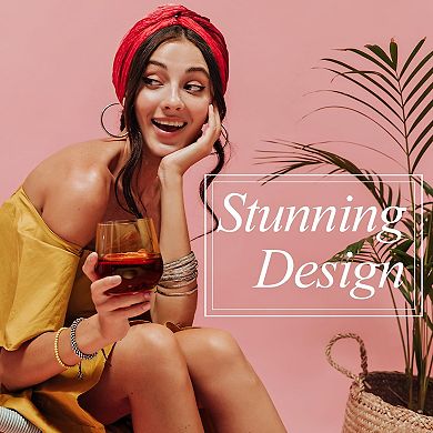 6-15oz Hand Blown Stemless Wine Glasses Gift for Wedding Anniversary