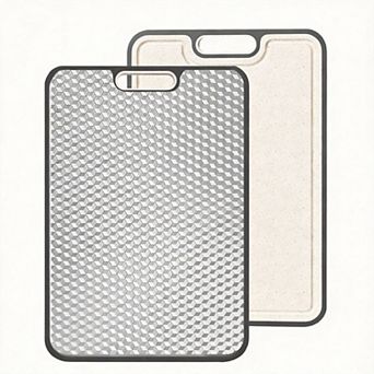 2 pc Double-Sided Titanium Wheat Straw Chopping Board with Juice Groove